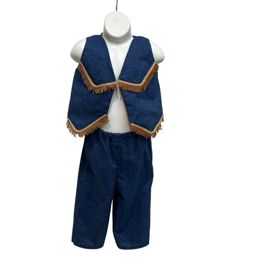 Vtg 5/6T Western Vest & Pant Set, Cowboy/Cowgirl Western Days Costume Homemade